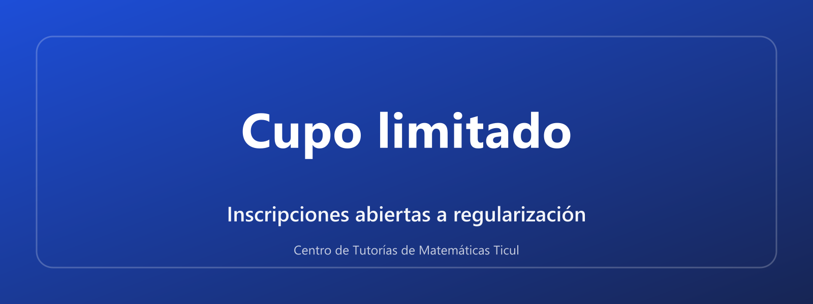 Inscripciones abiertas a regularización